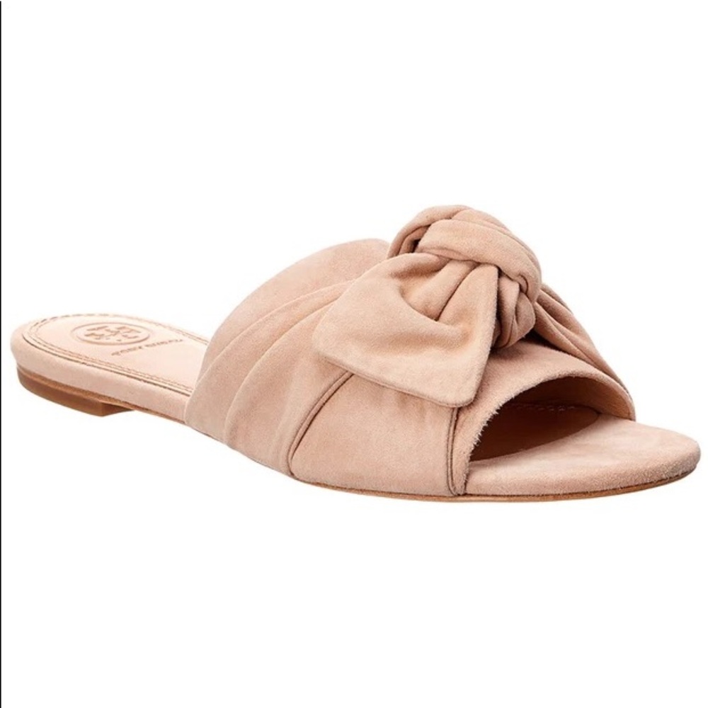 NWT Tory Burch Annabelle Bow Suede Slide in Blush Size 8.5